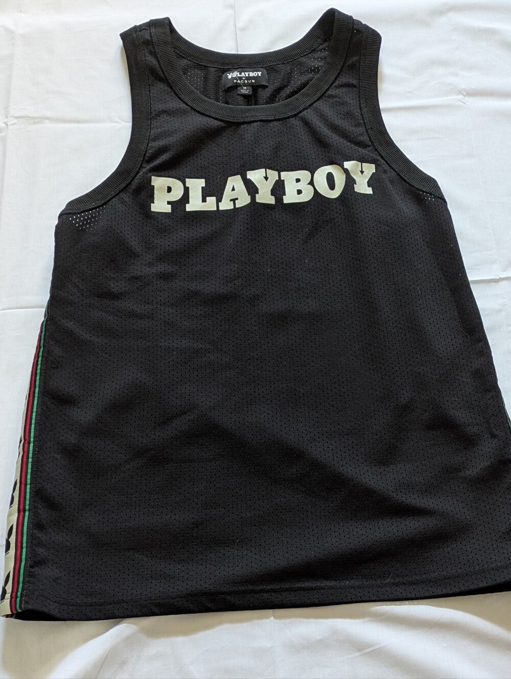 Playboy by PacSun Mesh Jersey Tank Top Bunny Logo
